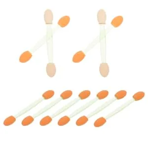 Gogogmee 100pcs Double Ended Eyeshadow Brush Cosmetic Applicator Sponge Eyeshadow Stick Dual-side Makeup Tool Eye Makeup Applicator Latex Sponge Cosmetic Tool Makeup Brush 6.5x1.3cm Green - product information 3