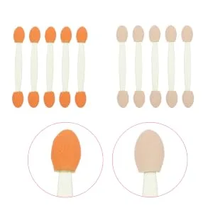 Gogogmee 100pcs Double Ended Eyeshadow Brush Cosmetic Applicator Sponge Eyeshadow Stick Dual-side Makeup Tool Eye Makeup Applicator Latex Sponge Cosmetic Tool Makeup Brush 6.5x1.3cm Green - product information 5