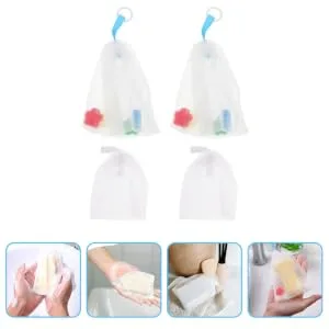 PLAFOPE 4pcs Foaming Net Purpose Soap Car Foaming Bags Cleansing Foaming Cup or - product information 3