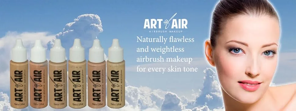 Art of Air MEDIUM Complexion Professional Airbrush Cosmetic Makeup System / 4pc Foundation Set with Blush, Bronzer, Shimmer and Primer Makeup Airbrush Kit - product information 1