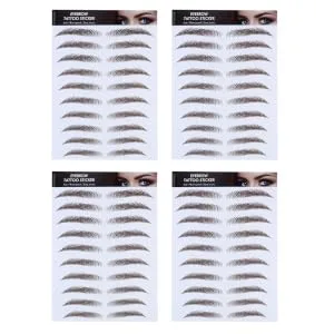 Outanaya 6D Hair- Eyebrows Stickers 4pcs Eyebrow Stickers Eyebrows Makeup Tools Brown Eyebrows Imitation Eyebrow 3 Stickers Hair - product information 1