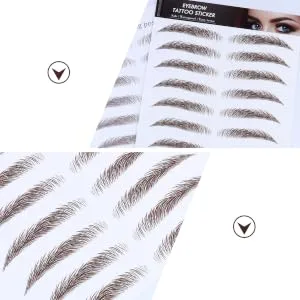 Outanaya 6D Hair- Eyebrows Stickers 4pcs Eyebrow Stickers Eyebrows Makeup Tools Brown Eyebrows Imitation Eyebrow 3 Stickers Hair - product information 5