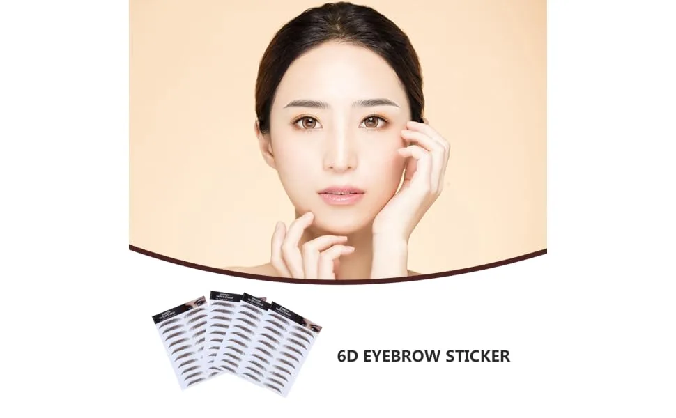 Outanaya 6D Hair- Eyebrows Stickers 4pcs Eyebrow Stickers Eyebrows Makeup Tools Brown Eyebrows Imitation Eyebrow 3 Stickers Hair - product information 6