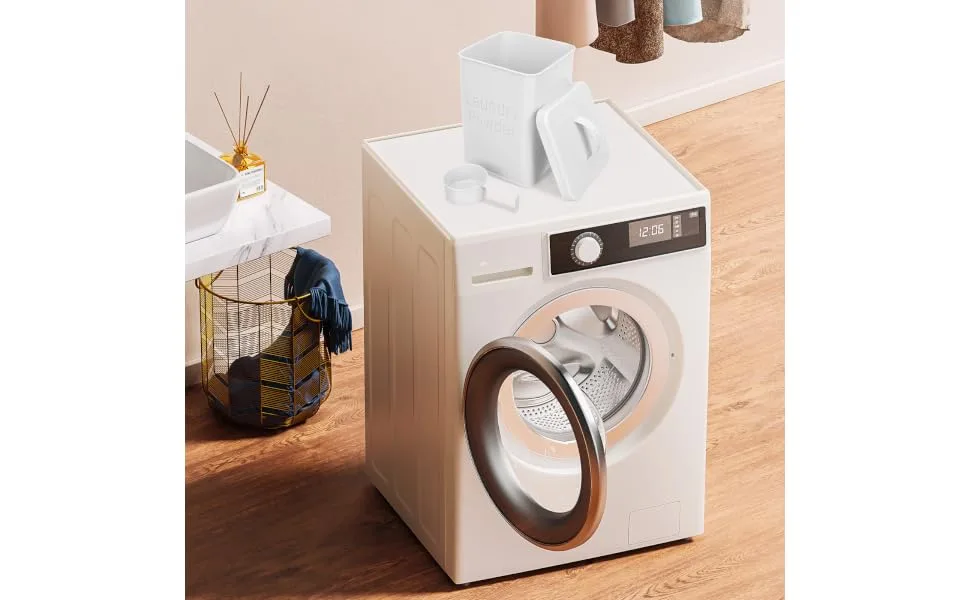 BCOATH 1 Set Washing Storage Bucket Soap Dispensers Condensate Beads Bucket Bin White Wrought Iron 1 count (Pack of 1) White - product information 4