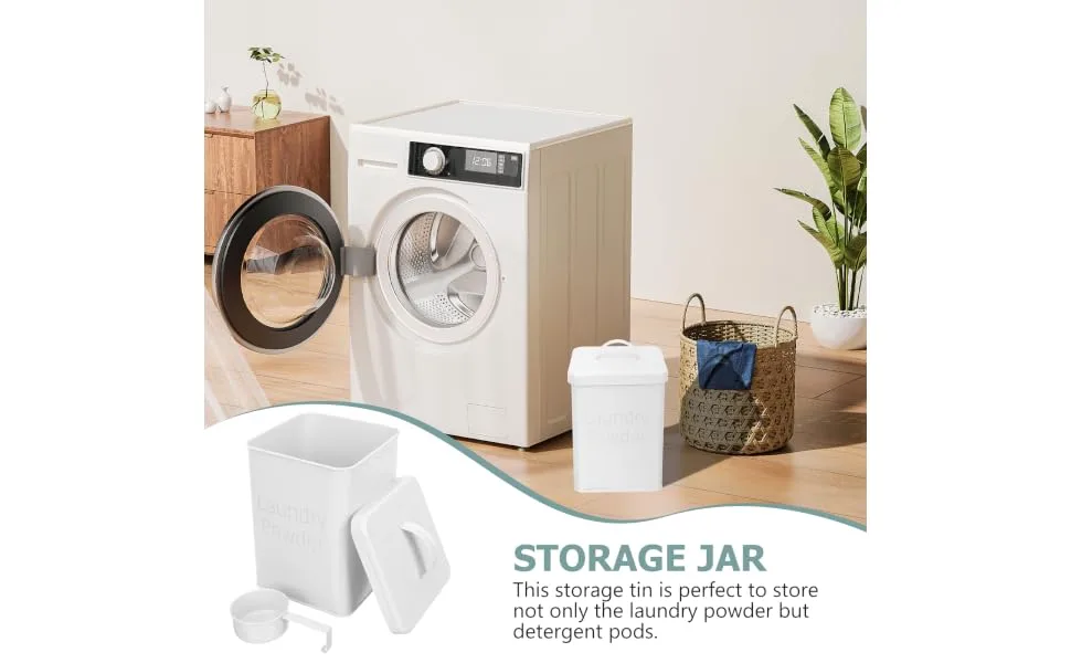BCOATH 1 Set Washing Storage Bucket Soap Dispensers Condensate Beads Bucket Bin White Wrought Iron 1 count (Pack of 1) White - product information 5
