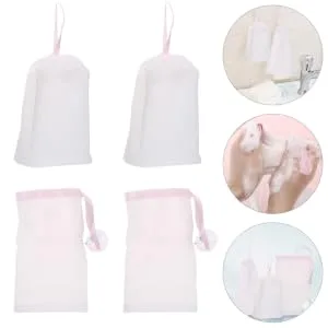 SOESFOUFU 6pcs Net Soap Exfoliating Bath Exfoliating Soap Pouch Foaming Nets or - product information 7