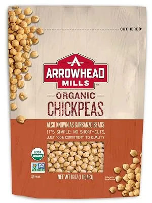 Arrowhead Mills Organic Chickpeas, 16 oz. 16.0 Ounce (Pack of 1) - Main