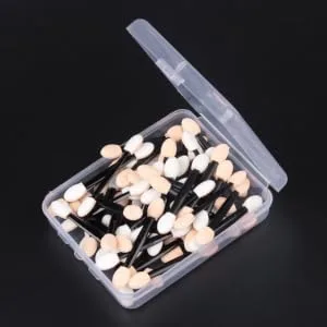 HAPINARY 50 Pcs Cosmetic Eyeshadow Eyeshadow Eyeliner Brushes Dual Sided Eyeshadow Brush Size 1 Black - product information 2