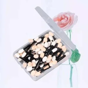 HAPINARY 50 Pcs Cosmetic Eyeshadow Eyeshadow Eyeliner Brushes Dual Sided Eyeshadow Brush Size 1 Black - product information 6