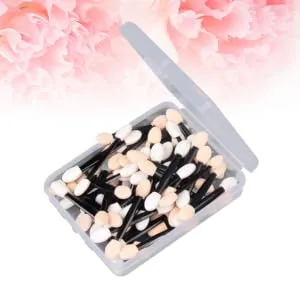 HAPINARY 50 Pcs Cosmetic Eyeshadow Eyeshadow Eyeliner Brushes Dual Sided Eyeshadow Brush Size 1 Black - product information 7