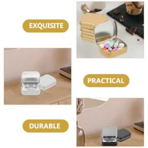 Gogogmee 15pcs Mini Tin Box Food Containers with Lids Rectangular Tin Cans Food Sealed Cans Tins Tinplate - product information 1