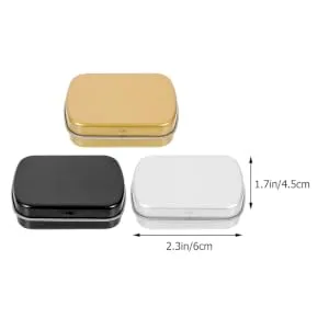 Gogogmee 15pcs Mini Tin Box Food Containers with Lids Rectangular Tin Cans Food Sealed Cans Tins Tinplate - product information 2