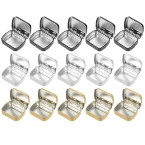 Gogogmee 15pcs Mini Tin Box Food Containers with Lids Rectangular Tin Cans Food Sealed Cans Tins Tinplate - product information 5