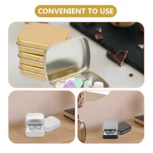 Gogogmee 15pcs Mini Tin Box Food Containers with Lids Rectangular Tin Cans Food Sealed Cans Tins Tinplate - product information 6