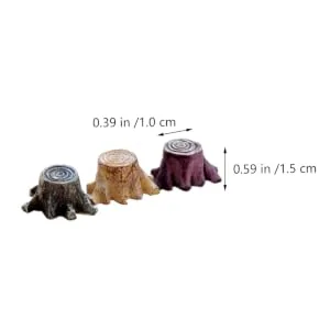 Gogogmee 12pcs Small Stump Stool Terrarium Decor Mini Garden Figurines Root Stump Ornament Retro Decor Resin - product information 1