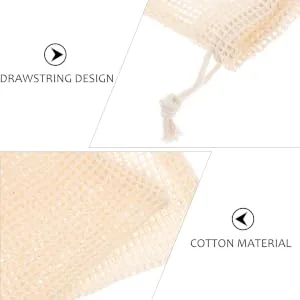 Mikinona 5pcs Soap Storage Cotton Linen Soap Bar Soap Wash Pouch Sisal Saver Nut - product information 2