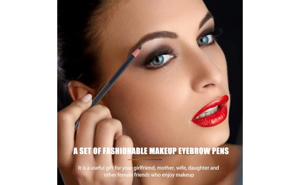 Outanaya 10pcs Eyebrow Pencil Peel off Brow Pencil Waterproof Eyebrow Pen Brow Pencils Makeup Pens Tool Paper - product information 5