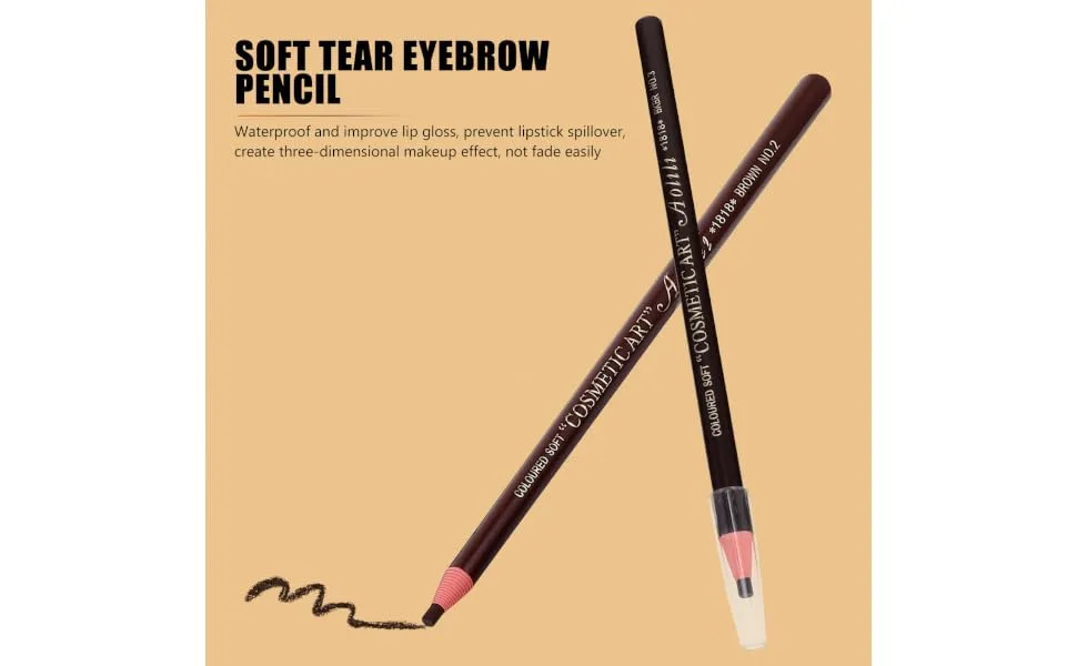 Outanaya 10pcs Eyebrow Pencil Peel off Brow Pencil Waterproof Eyebrow Pen Brow Pencils Makeup Pens Tool Paper - product information 6