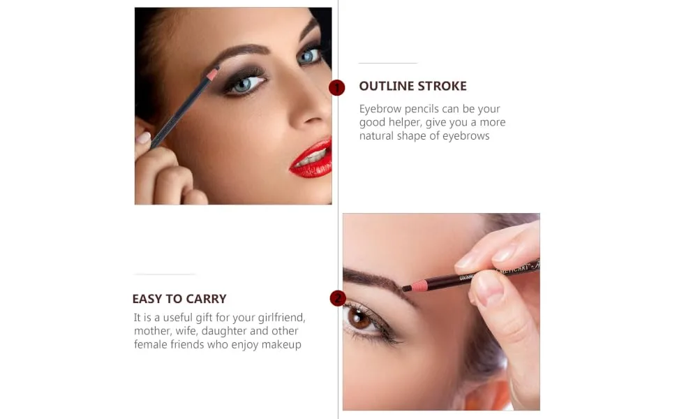 Outanaya 10pcs Eyebrow Pencil Peel off Brow Pencil Waterproof Eyebrow Pen Brow Pencils Makeup Pens Tool Paper - product information 7