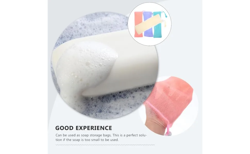 Outanaya 4pcs Soap Foaming Mesh Scrubber for Body Foaming Bags Soap Mesh Bags Bathroom Foam Soap Pe - product information 2