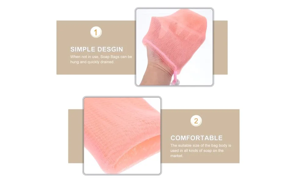 Outanaya 4pcs Soap Foaming Mesh Scrubber for Body Foaming Bags Soap Mesh Bags Bathroom Foam Soap Pe - product information 7