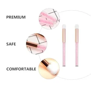 Outanaya 2pcs Nose Brush Beauty Accessories Bling Sunglasses Womens Beauty Eye Artificial Fiber Wool Pink - product information 7