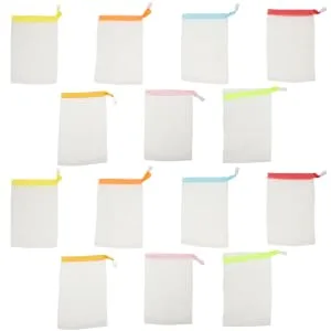 WOONEKY 20pcs Foaming Net Foaming Net Drawstring Soap Bag Mesh Soap Saver Bag Shower Foaming Bag Nylon - product information 2