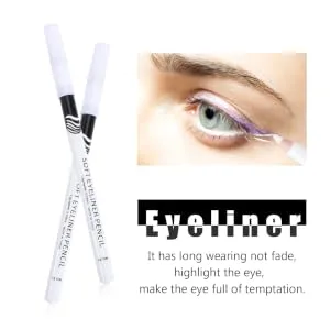 Outanaya 12pcs Eyeliner Pencil Machenical Eyeliner Lip Liner Brow Microblading Pen Makeup Tool Wooden Pole - product information 3