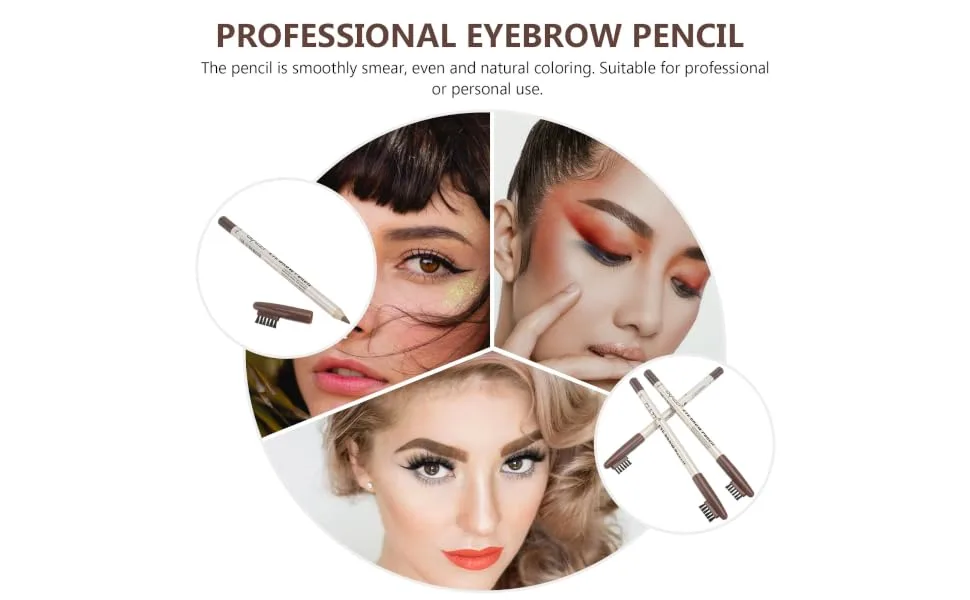 Outanaya 12pcs Eyebrow Pencil with Brush Eyebrow Pen Brow Pen Brush Eyebrow Pencils Plastic Coffee - product information 3