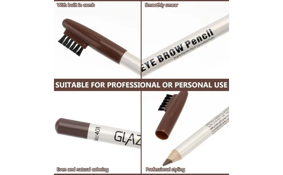 Outanaya 12pcs Eyebrow Pencil with Brush Eyebrow Pen Brow Pen Brush Eyebrow Pencils Plastic Coffee - product information 5