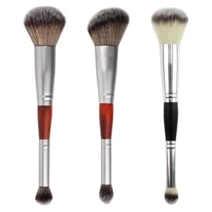 Outanaya 3pcs Double-ended Makeup Brush Eyeshadow Brush Double Head Brush Foundation Artificial Fiber - product information 2