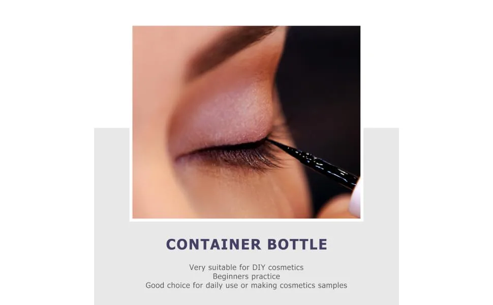 Outanaya 3pcs Makeup Bottle Empty Eyeliner Bottle Mascara Clear Mascara Tube Lip Gloss Clear Golden Plastic - product information 3