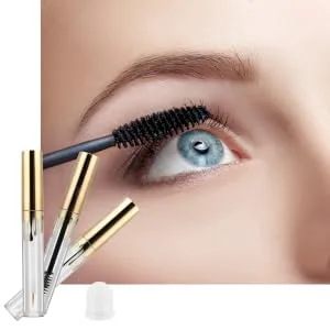 Outanaya 3pcs Makeup Bottle Empty Eyeliner Bottle Mascara Clear Mascara Tube Lip Gloss Clear Golden Plastic - product information 5