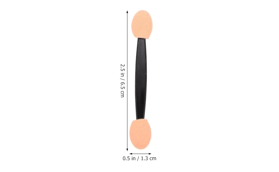 Outanaya 100pcs Double Ended Eyeshadow Brush Esponjas Para Maquillaje Double Sided Makeup Emulsion Black 6.5x1.3cm Black - product information 1