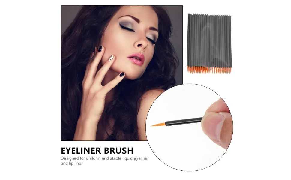 Outanaya 100pcs Makeup Eye Eyeliner Applicator Lip Scrubber Tool Makeup Eye Liner Wands 9x6.5cm As Shown - product information 3