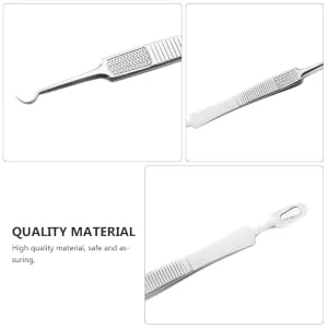 Outanaya 3pcs Clip Blackhead Extraction Tool Pimple Remover Pimple Removal Kit Stainless Steel Puller - product information 5