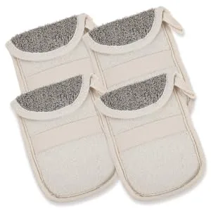 Outanaya 4pcs Black Linen Soap Soap Foaming Dispenser Soap Sack Soap Scrub Foam Net Flax - product information 4