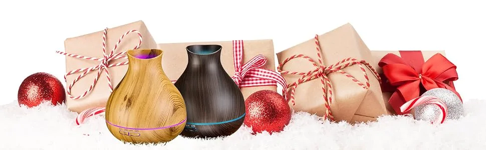 Aromatherapy Essential Oil Diffuser Humidifier 550ml 12 Hours High Mist Output for Large Room, Home, Waterless Auto-Off, 7 Color LED Lights Wood Grain Cool Mist Humidifier Ultrasonic Diffusers Dark Brown - bzseed essential oil diffuser