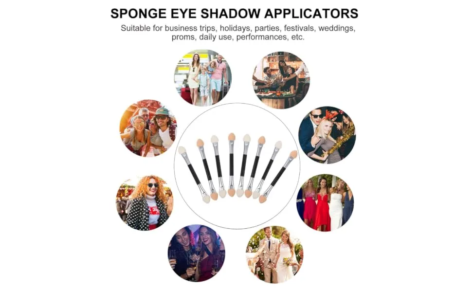 Outanaya 30pcs Eye Shadow Stick Lip Makeup Brush Make up Brush Make up Sponges Eye Mascara Double Emulsion - product information 7