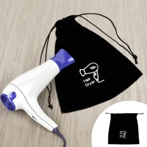 FOYTOKI 5 Pcs Hair Dryer Storage Bag Gym Holder Drawstring Bag Drawstring Bags S choir Black Flannel - product information 3