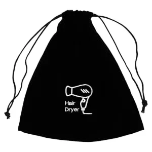 Gogogmee 5 Pcs Hair Dryer Storage Bag Cotton Drawstring Bags Drawstring Makeup Bag Sack Flannel Black - product information 2