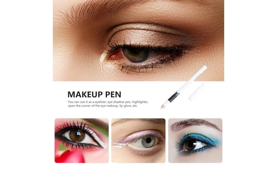 HAPINARY 48 Pcs Eyeliner Pencil White Eyeliner Eye Line Drawing Pencils Liquid Eye Liner Woman Wooden Pole - product information 7