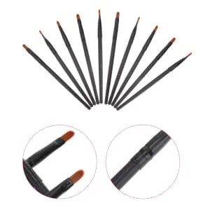Gogogmee 10pcs Nose Shadow Brush Makeup Concealer Brush Soft Face Blush Brush Eye Makeup Black Wooden Handle - product information 2