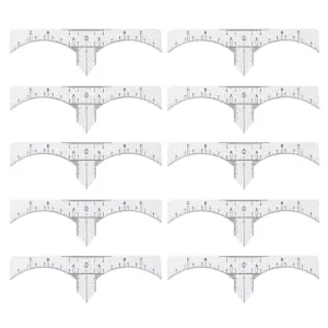 Gogogmee Scale Ruler 10pcs Set Makeup Ruler Eyebrow Stencil Eyebrow Guide Measure Tool Eyebrow Stickers Disposable Makeup Gadgets - product information 1