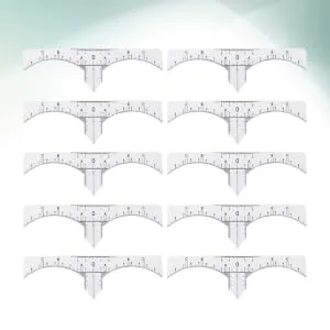 Gogogmee Scale Ruler 10pcs Set Makeup Ruler Eyebrow Stencil Eyebrow Guide Measure Tool Eyebrow Stickers Disposable Makeup Gadgets - product information 2