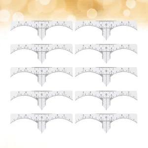 Gogogmee Scale Ruler 10pcs Set Makeup Ruler Eyebrow Stencil Eyebrow Guide Measure Tool Eyebrow Stickers Disposable Makeup Gadgets - product information 3