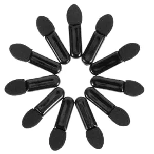 Outanaya 100pcs Mini Eyeshadow Swab Lipstick Brush Applicator Eyelash Spoolie Lip Balm Brush Plastic Black - product information 1