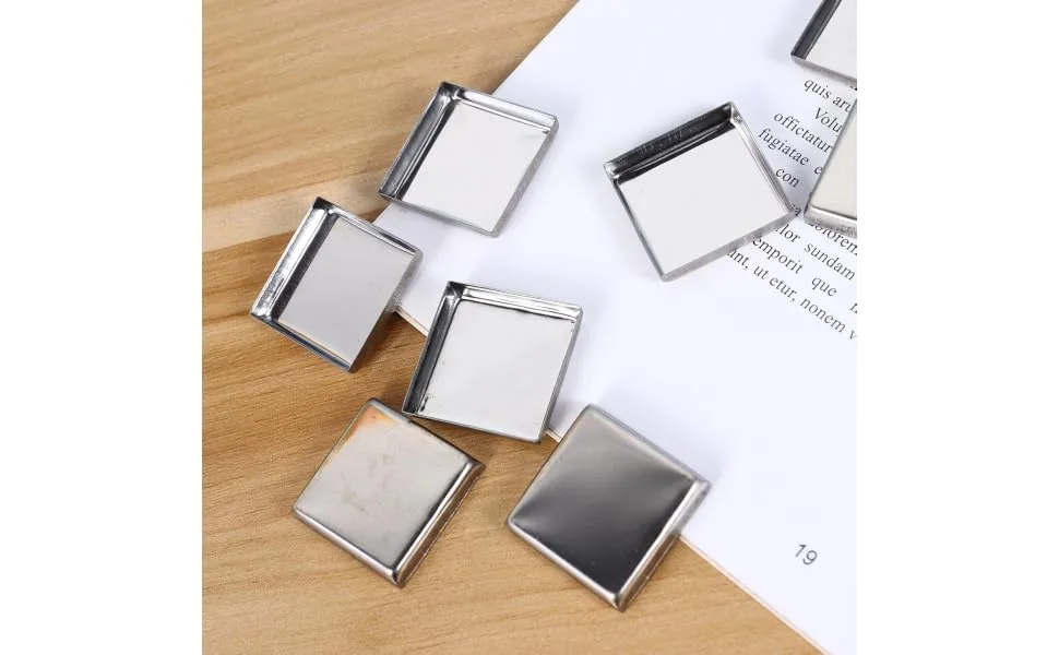 FOYTOKI 180 Pcs Pans for Eyeshadow Empty Eyeshadow Tins Makeup Tin Pans Empty Eyeshadow Pans Square Magnets - product information 1