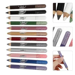 Outanaya 12pcs Pearlescent Eyeshadow Pencil Cosmetic Eyeshadow Pen Shimmer Eye Shadow Pen Eyeliner Wood - product information 1