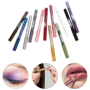 Outanaya 12pcs Pearlescent Eyeshadow Pencil Cosmetic Eyeshadow Pen Shimmer Eye Shadow Pen Eyeliner Wood - product information 6